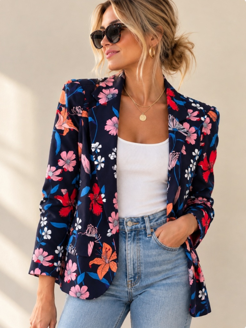 Who What Where Floral Blazer